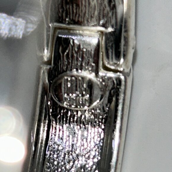 Robert Lee Morris RLM Soho Silver-Tone Hinged Bracelet Round Crystal Accents - Picture 8 of 11